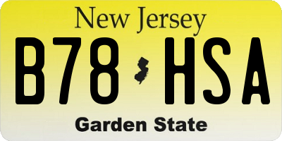 NJ license plate B78HSA