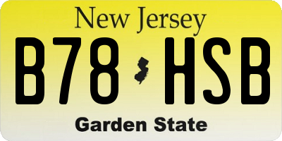 NJ license plate B78HSB