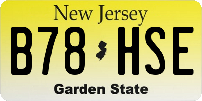 NJ license plate B78HSE