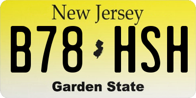 NJ license plate B78HSH