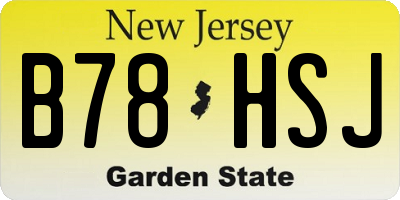 NJ license plate B78HSJ