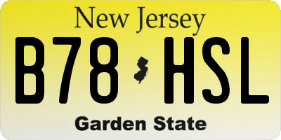 NJ license plate B78HSL