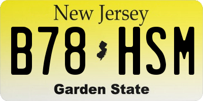 NJ license plate B78HSM