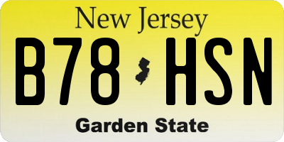 NJ license plate B78HSN