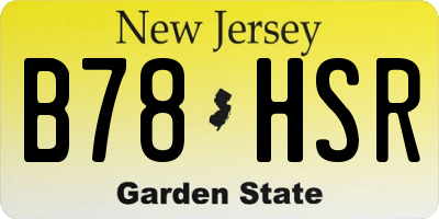 NJ license plate B78HSR