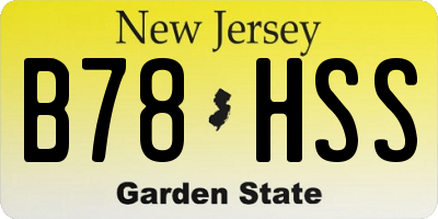 NJ license plate B78HSS