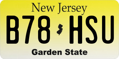 NJ license plate B78HSU