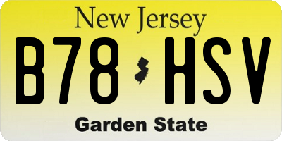 NJ license plate B78HSV