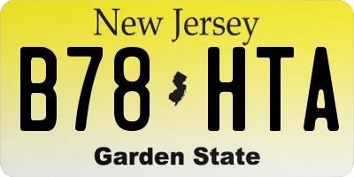 NJ license plate B78HTA