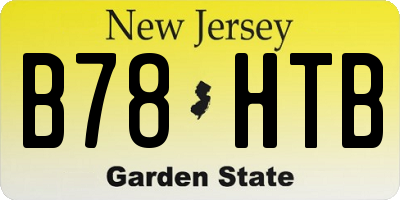 NJ license plate B78HTB