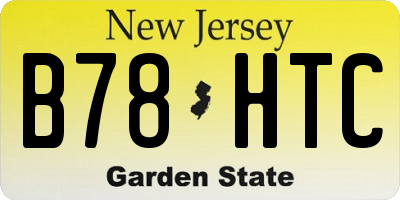 NJ license plate B78HTC