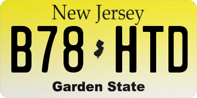 NJ license plate B78HTD