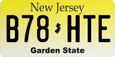 NJ license plate B78HTE