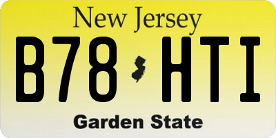 NJ license plate B78HTI