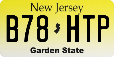 NJ license plate B78HTP