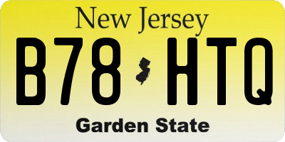 NJ license plate B78HTQ