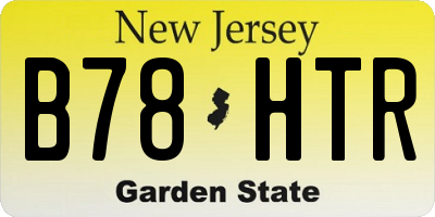 NJ license plate B78HTR
