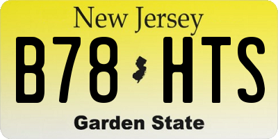 NJ license plate B78HTS
