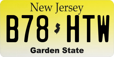 NJ license plate B78HTW