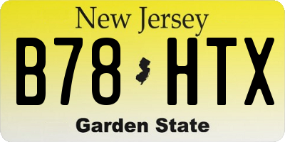 NJ license plate B78HTX