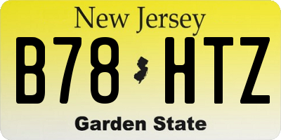 NJ license plate B78HTZ