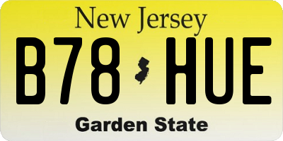 NJ license plate B78HUE