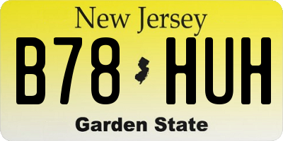 NJ license plate B78HUH