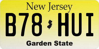NJ license plate B78HUI