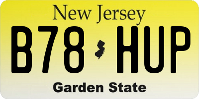 NJ license plate B78HUP