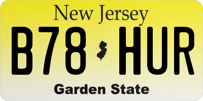 NJ license plate B78HUR