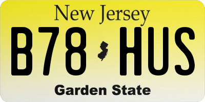 NJ license plate B78HUS