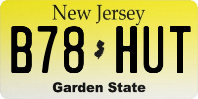 NJ license plate B78HUT