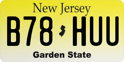 NJ license plate B78HUU