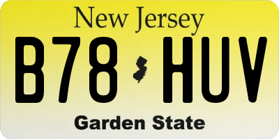 NJ license plate B78HUV