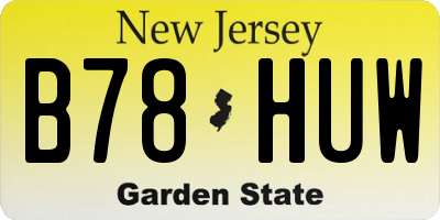 NJ license plate B78HUW
