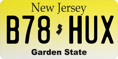 NJ license plate B78HUX