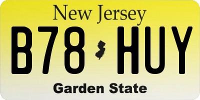 NJ license plate B78HUY