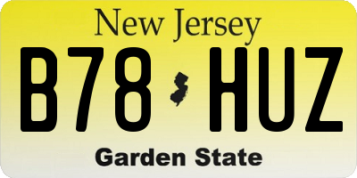 NJ license plate B78HUZ