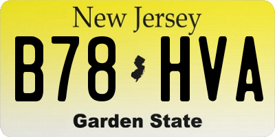 NJ license plate B78HVA