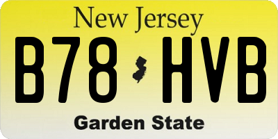 NJ license plate B78HVB
