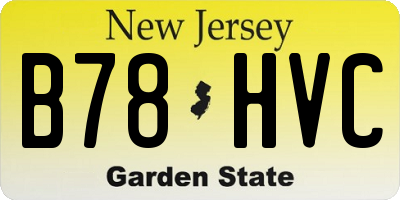 NJ license plate B78HVC