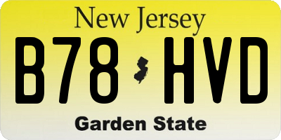 NJ license plate B78HVD