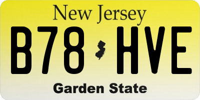 NJ license plate B78HVE