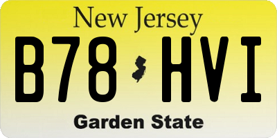 NJ license plate B78HVI