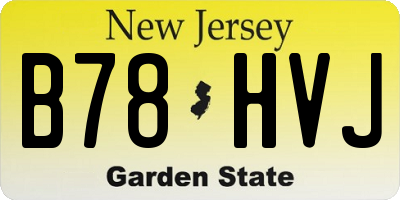 NJ license plate B78HVJ