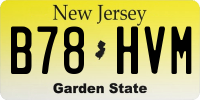 NJ license plate B78HVM