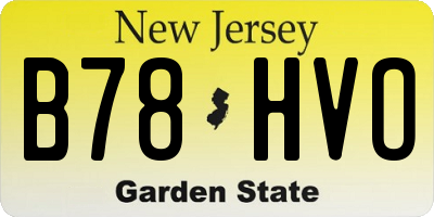 NJ license plate B78HVO
