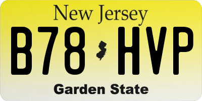 NJ license plate B78HVP