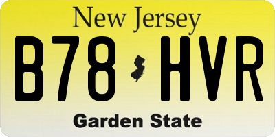 NJ license plate B78HVR