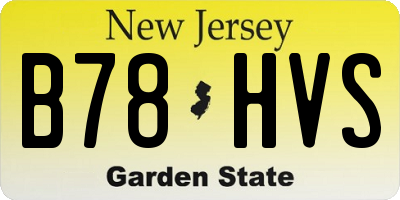 NJ license plate B78HVS